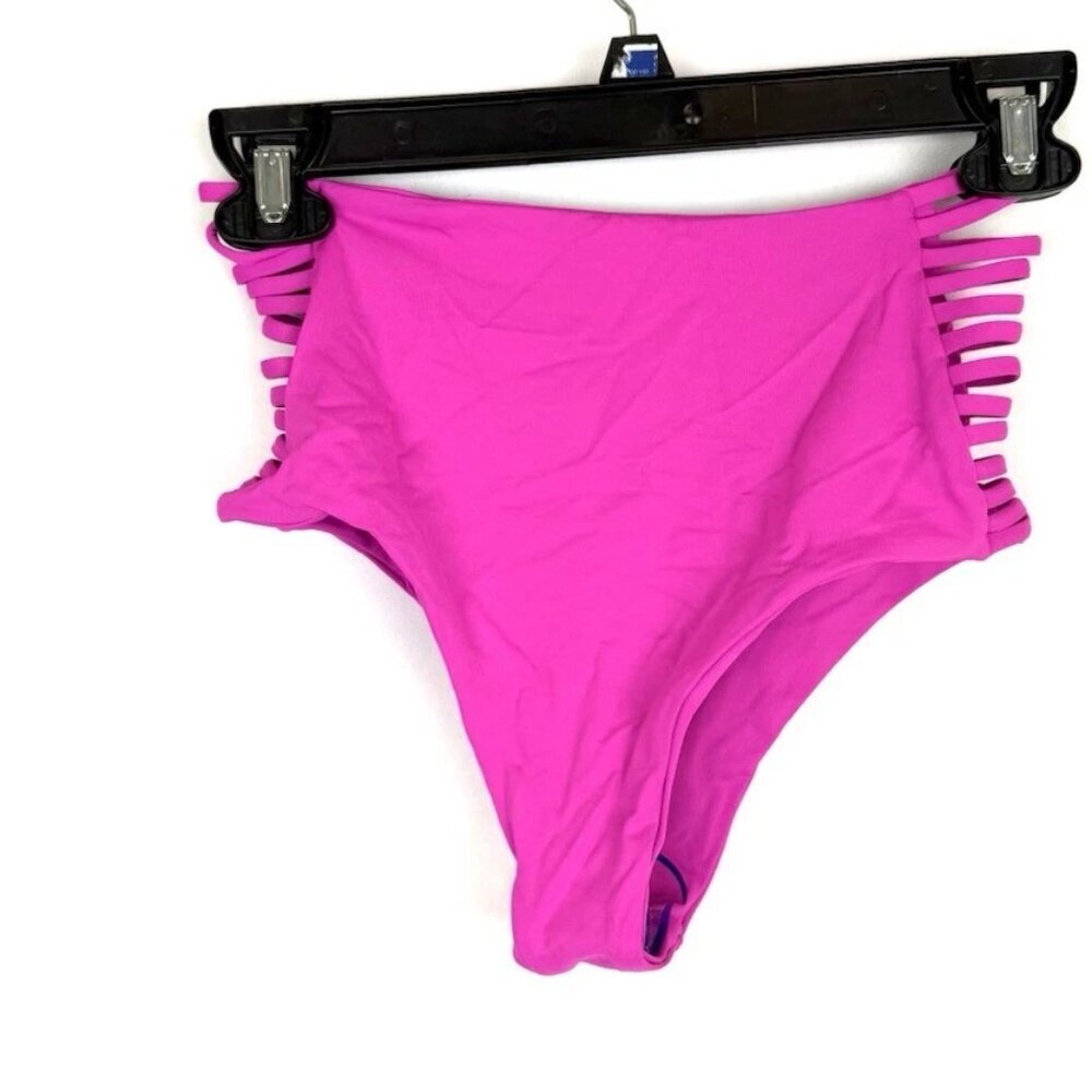 L Space Women’s Bright Pink High Rise Bikini Bottom Size S